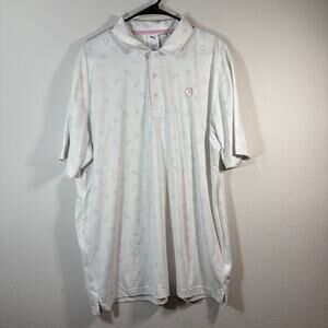 Puma Arnold Palmer Men's L Polo Shirt Contender White Lavender Cloudspun Golf